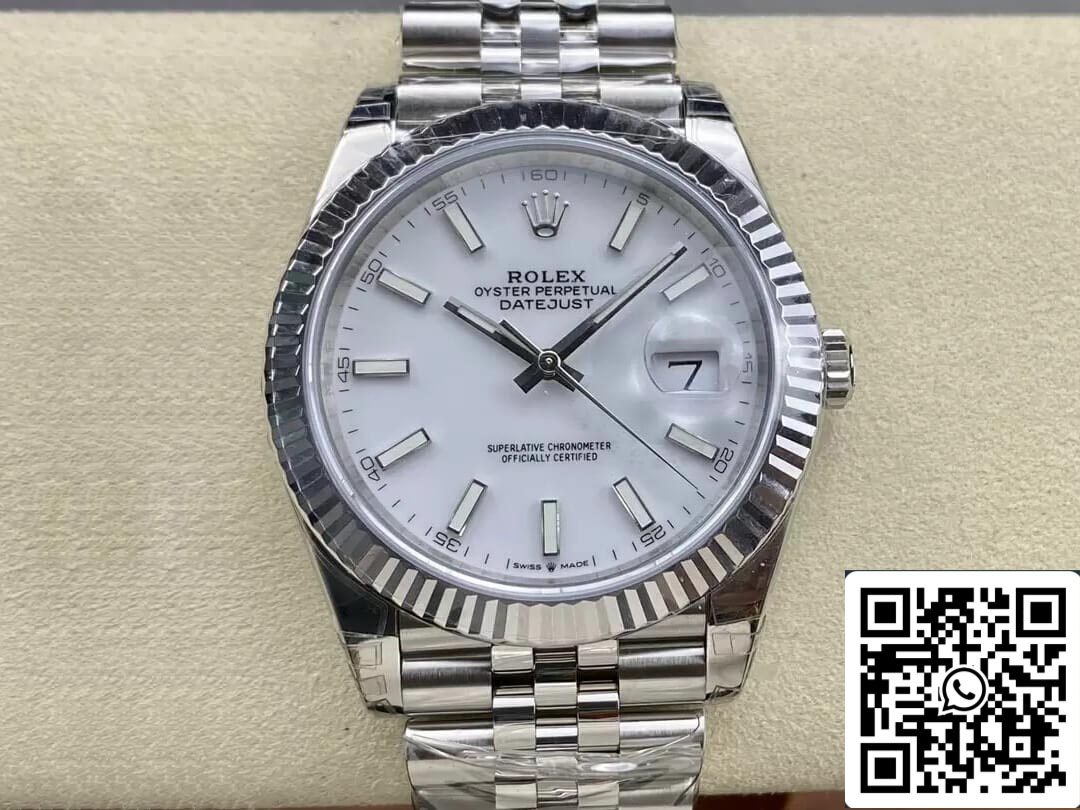 Rolex Datejust M126334-0010 1:1 Melhor Edição VS Factory Mostrador Branco