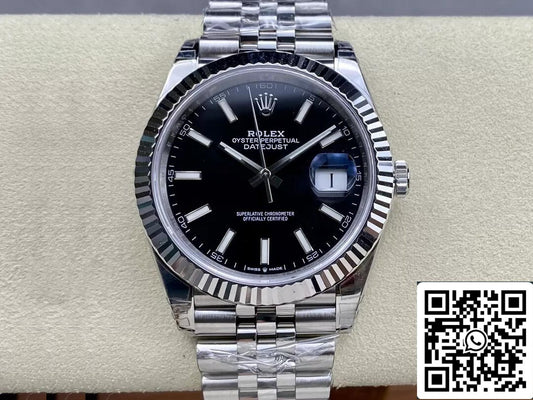 Rolex Datejust M126334-0018 1:1 Melhor Edição VS Factory Mostrador Preto