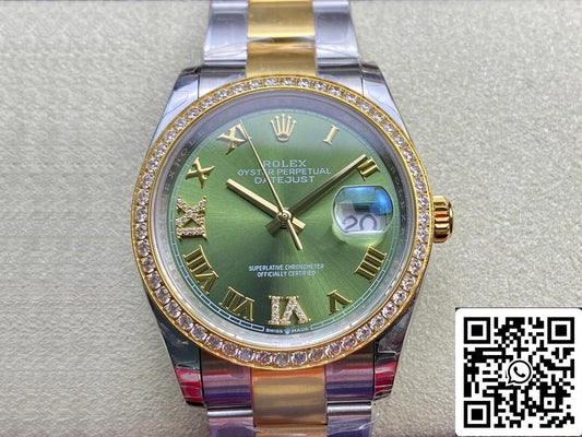 Rolex Datejust M126283RBR-0012 1:1 Melhor Edição EW Factory Mostrador Verde