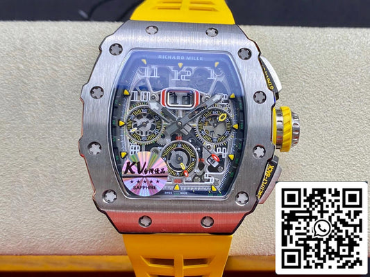 Richard Mille RM011 FELIPE MASSA 1:1 Meilleure édition KV Factory Boîtier en acier titane