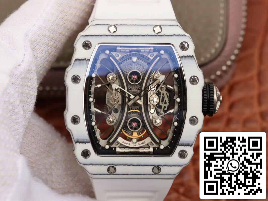 Richard Mille RM53-01 1:1 Meilleure édition KV Factory Blanc TPT Fibre de carbone