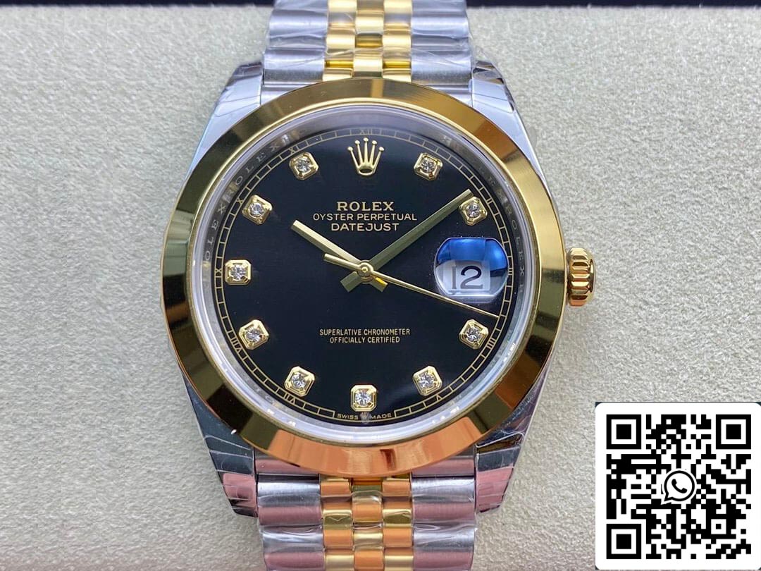 Rolex Datejust M126303-0006 1:1 Melhor Edição EW Factory Mostrador Preto