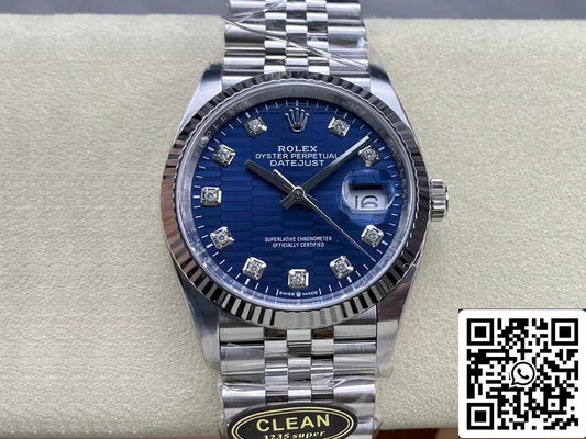 Rolex Datejust M126234-0057 36MM 1:1 Melhor Edição Clean Factory Mostrador Azul