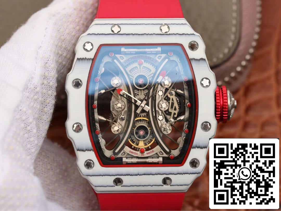 Richard Mille RM53-01 1:1 Meilleure édition KV Factory TPT Bracelet rouge en fibre de carbone