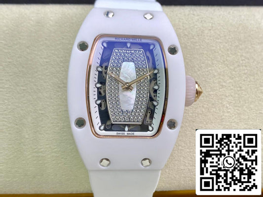 Richard Mille RM 07-01 1:1 Best Edition RM Factory pulseira branca de cerâmica