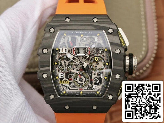 Richard Mille RM11-03 1:1 Meilleure édition KV Factory Bracelet orange en fibre de carbone