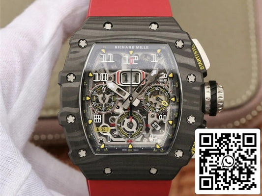 Richard Mille RM11-03 1:1 Meilleure édition KV Factory Bracelet rouge en fibre de carbone