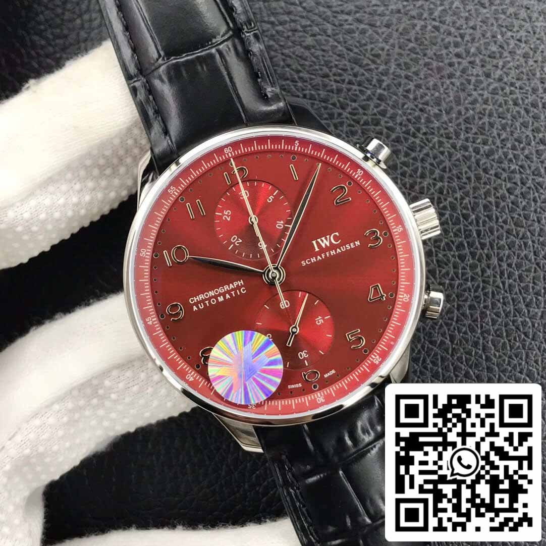 IWC Portugieser Cronógrafo IW371616 1:1 Mejor Edición YL Factory Esfera Roja Borgoña