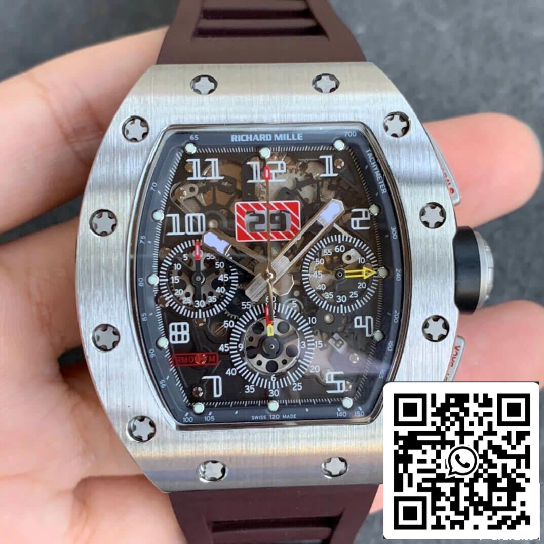 Richard Mille RM11 1:1 Meilleure édition KV Factory Bracelet marron titane