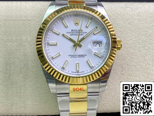 Rolex Datejust M126333-0015 1:1 Melhor Edição EW Factory Mostrador Branco