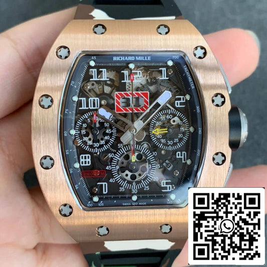 Richard Mille RM11 1:1 Meilleure édition KV Factory Bracelet camouflage en or rose