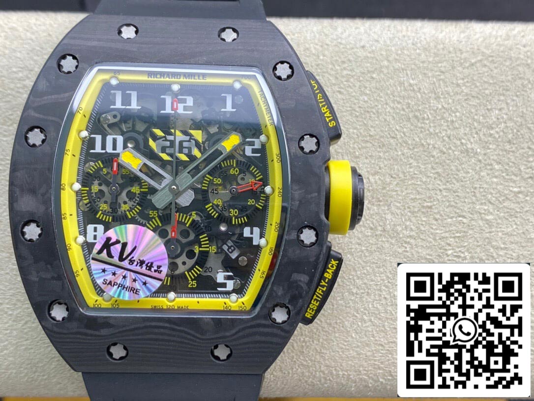 Richard Mille RM-011 1:1 Mejor Edición KV Factory Correa Amarilla