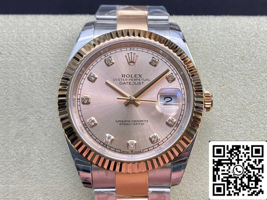 Rolex Datejust M126331-0007 41MM 1:1 Melhor Edição EW Factory V3 Mostrador Rosa