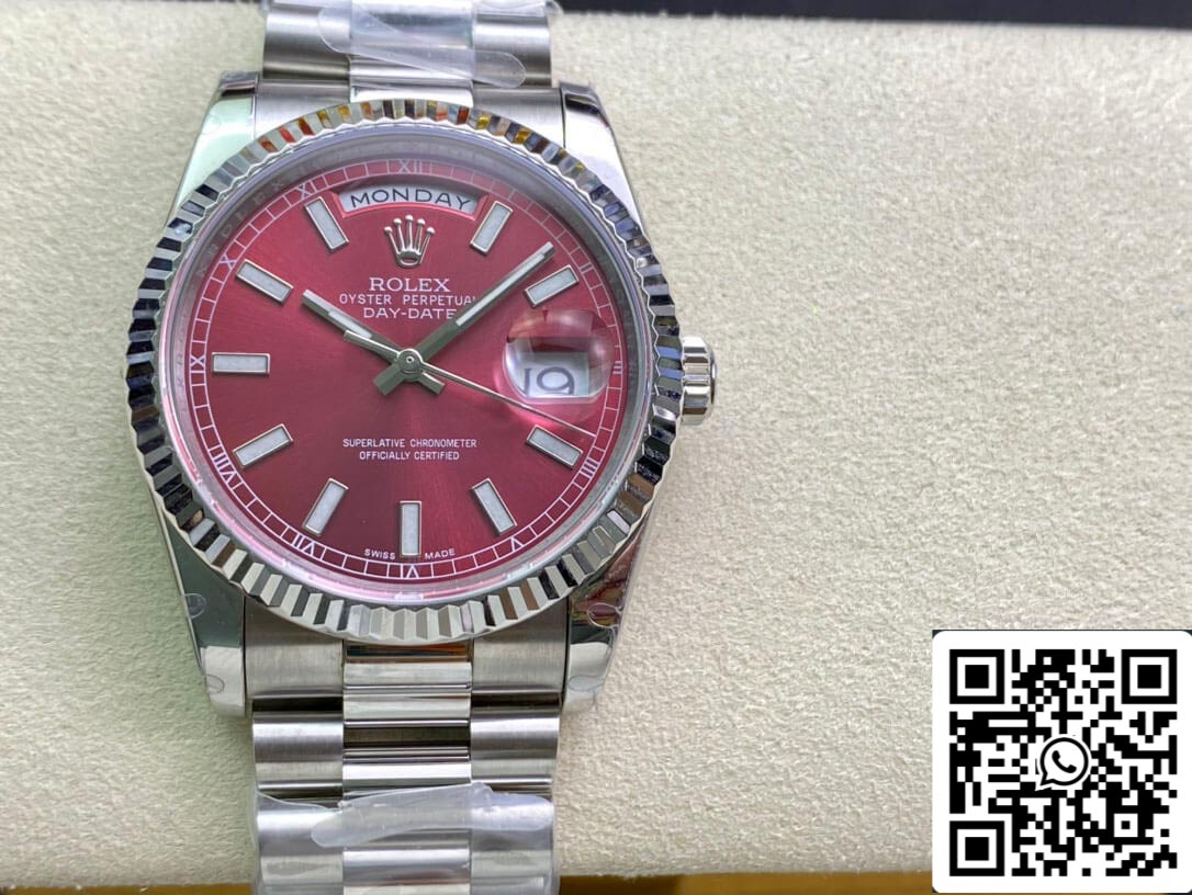 Rolex Day Date 118239 1:1 Meilleure édition EW Factory Cadran cerise