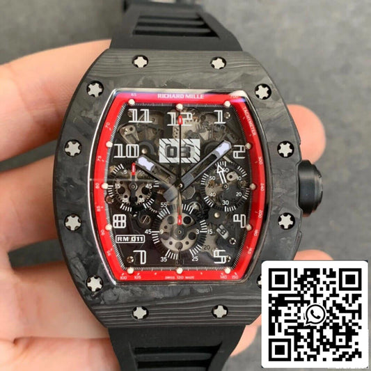 Richard Mille RM011 1:1 Meilleure édition KV Factory Boîtier en fibre de carbone