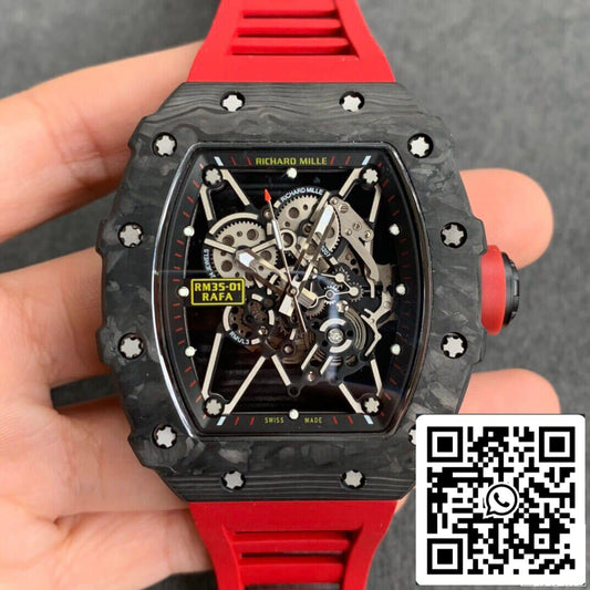 Richard Mille RM35-01 1:1 Melhor Edição KV Factory Correia Vermelha