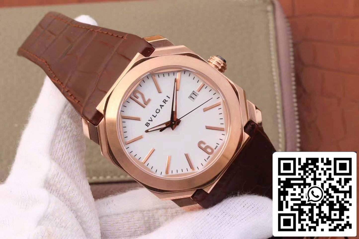 Bvlgari Octo 102119 BGOP38WGLD 1:1 Meilleure édition Cadran blanc