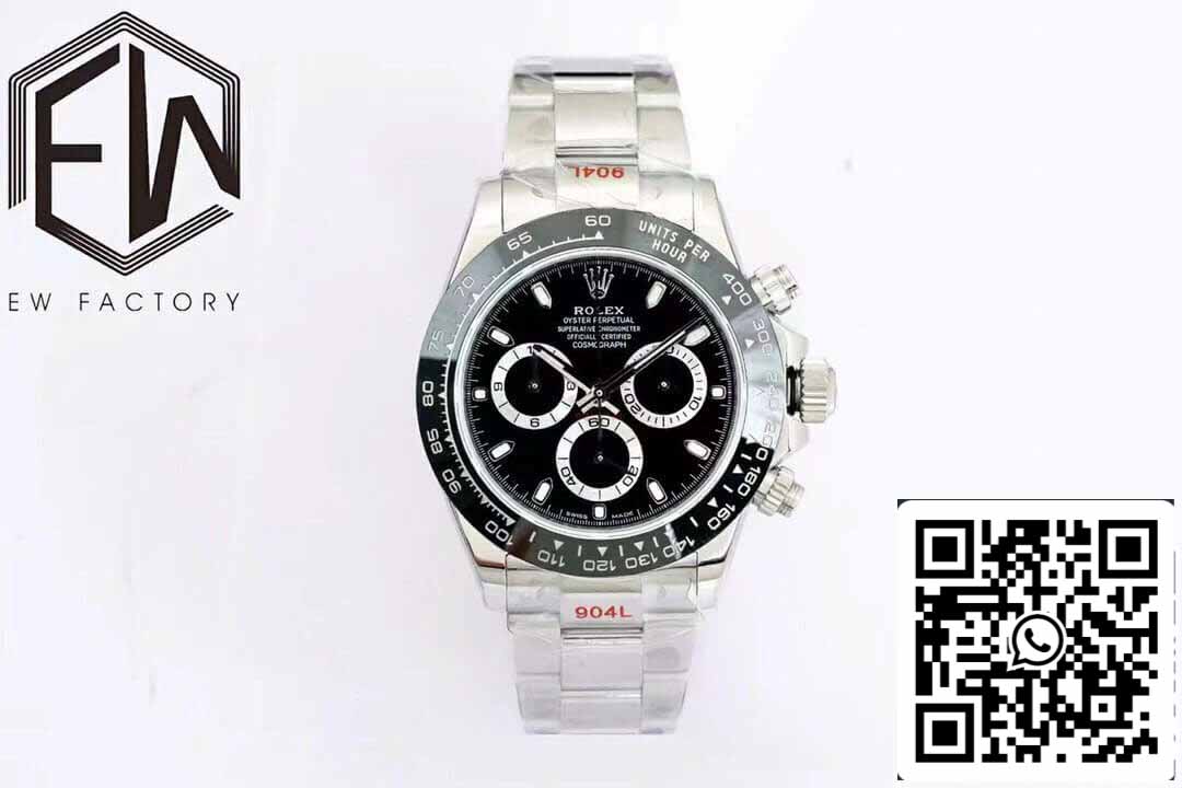 Rolex Cosmograph Daytona M116500LN-0002 1:1 Meilleure édition EW Factory Cadran noir