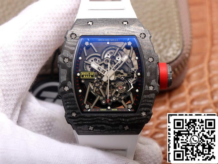 Richard Mille RM35-02 1:1 Melhor Edição ZF Factory Pulseira de Borracha Branca