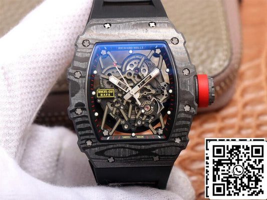 Richard Mille RM35-02 1:1 Melhor Edição ZF Factory Caixa de Fibra de Carbono