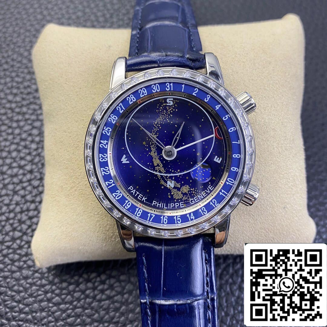 Patek Philippe Grand Complications 6104G-001 1:1 Melhor Edição AI Factory Sky Moon Blue Dial