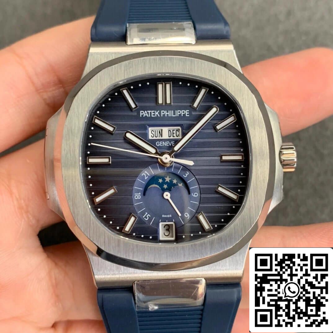 Patek Philippe Nautilus 5726 1:1 Meilleure édition GR Factory V2 Bracelet en caoutchouc bleu