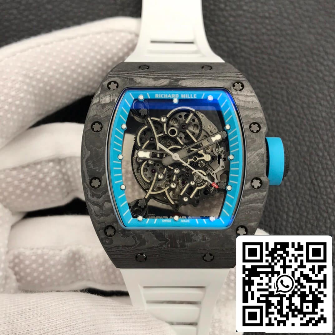 Richard Mille RM055 1:1 Melhor Edição ZF Factory Mostrador Esqueleto de Fibra de Carbono