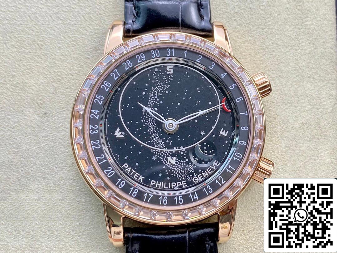 Patek Philippe Grand Complications 6104R-001 1:1 Melhor Edição AI Factory Sky Moon Mostrador Preto