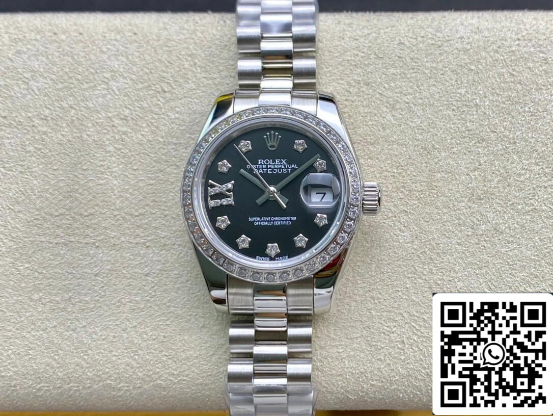 Rolex Datejust 28MM 1:1 Meilleure édition BP Factory sertie de diamants Cadran noir