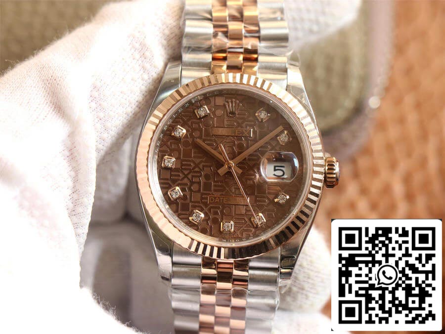 Rolex Datejust M126231-0025 1:1 Meilleure édition EW Factory Cadran couleur chocolat or rose