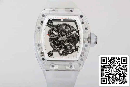 Richard Mille RM055 1:1 Meilleure édition RM Factory Boîtier transparent Réplique de montre