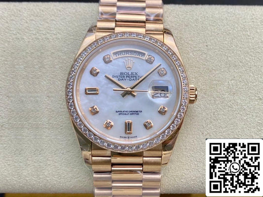 Rolex Day Date 128238 1:1 Meilleure édition EW Factory V2 Lunette sertie de diamants