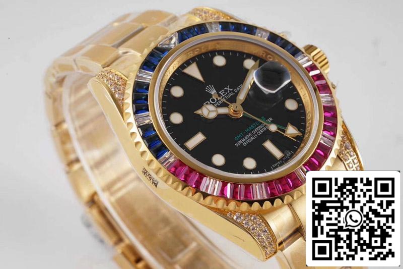 Rolex GMT Master II 116758 SAru-78208 1:1 Meilleure édition ROF Factory Cadran noir Suisse ETA2836