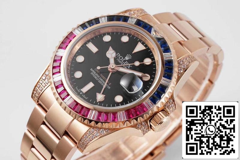 Rolex GMT Master II 116759 SAru 1:1 Meilleure édition ROF Factory Or Rose Suisse ETA2836