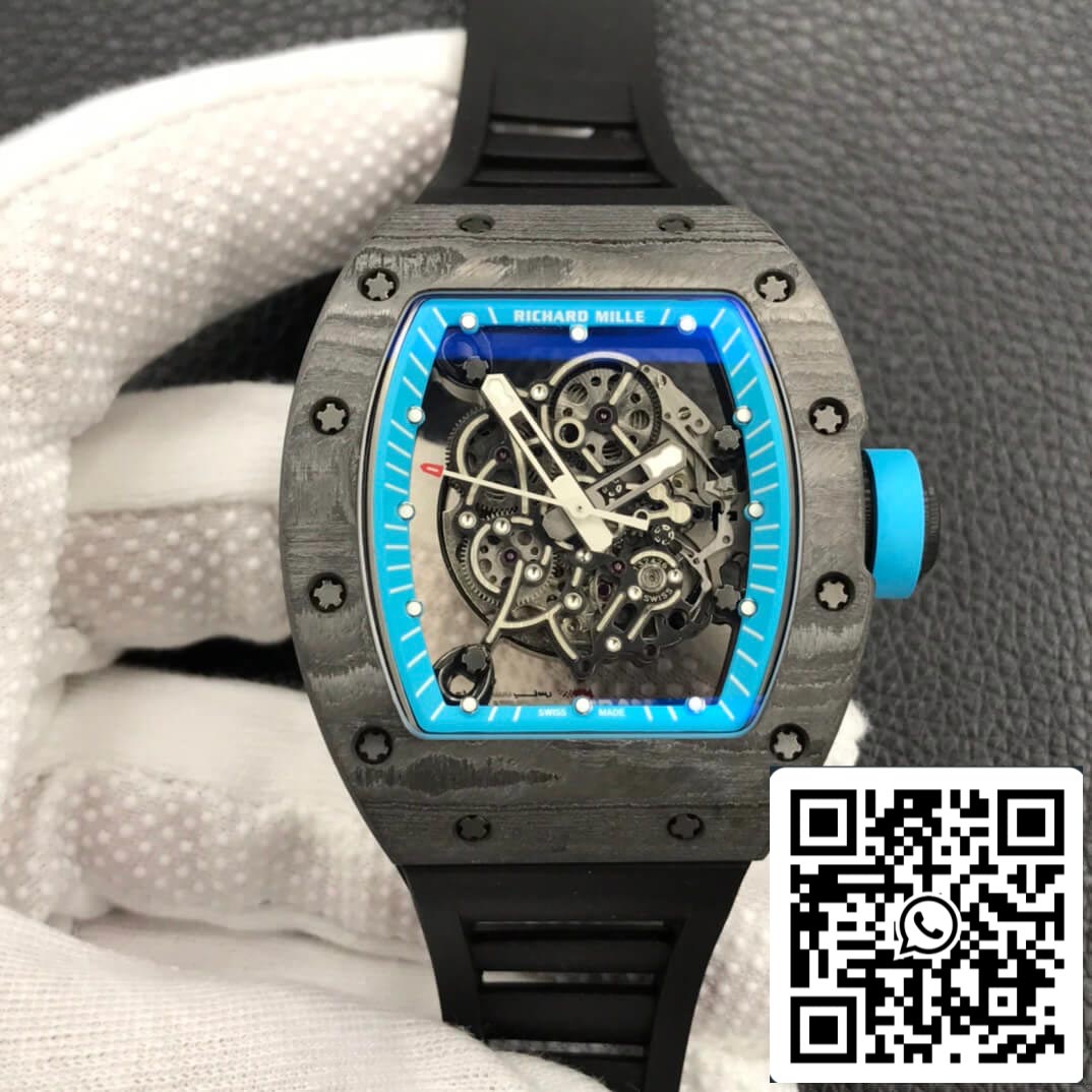 Richard Mille RM055 1:1 Melhor Edição ZF Factory Caixa de Fibra de Carbono