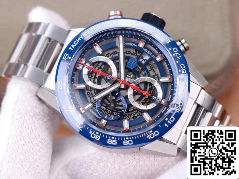 Tag Heuer Carrera Calibro Heuer 01 CAR201T.BA0766 Cronografo 1:1 Best Edition XF Factory quadrante blu Calibro svizzero 01