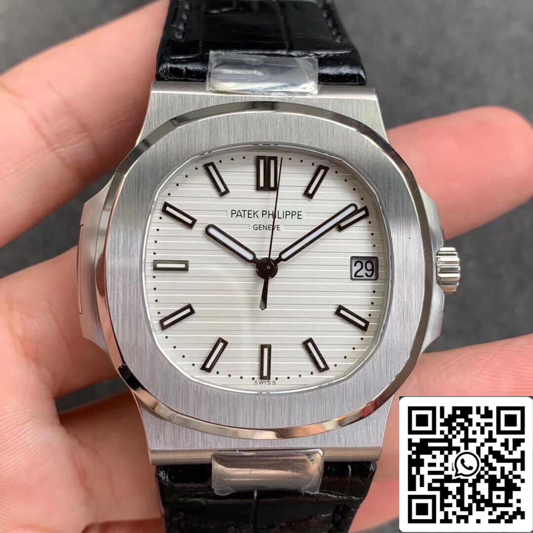 Patek Philippe Nautilus 5711G 1:1 Mejor edición PPF Factory V4 esfera blanca suiza ETA324