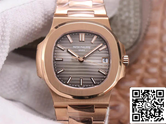 Patek Philippe Nautilus 5711/1R-001 1:1 Meilleure édition PPF Factory V4 Or rose Cadran marron Suisse ETA324