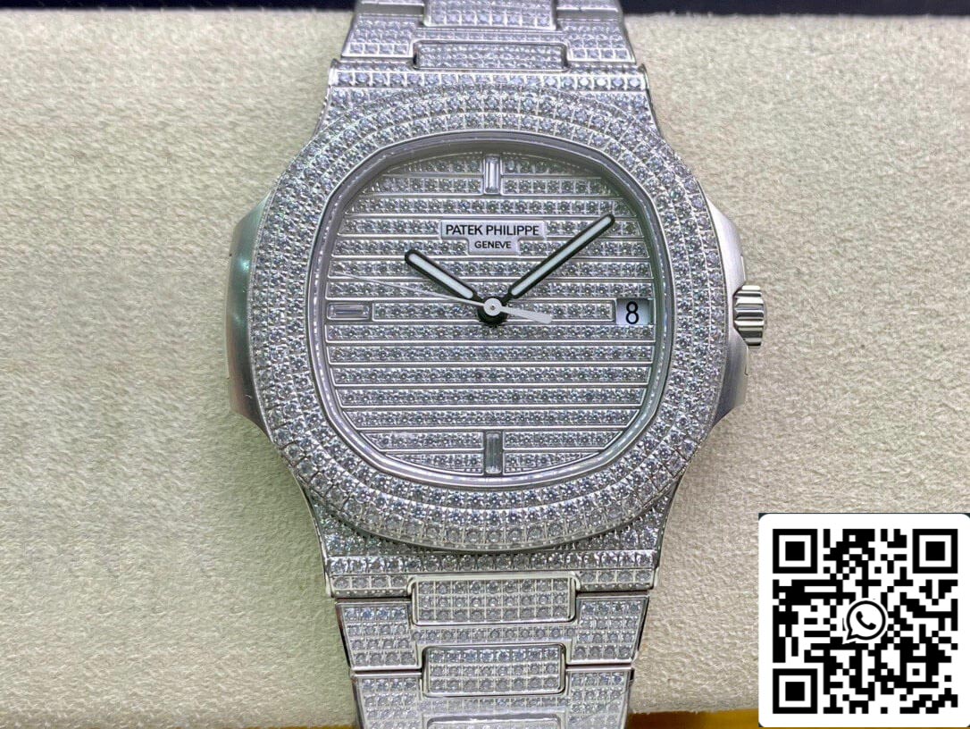 Patek Philippe Nautilus 5719/10G-010 1:1 Meilleure édition PPF Factory V4 Argent Diamant Suisse ETA324