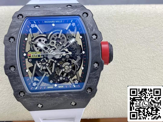 Richard Mille RM35-02 1:1 Best Edition T+ Factory Carbon Fiber White Strap