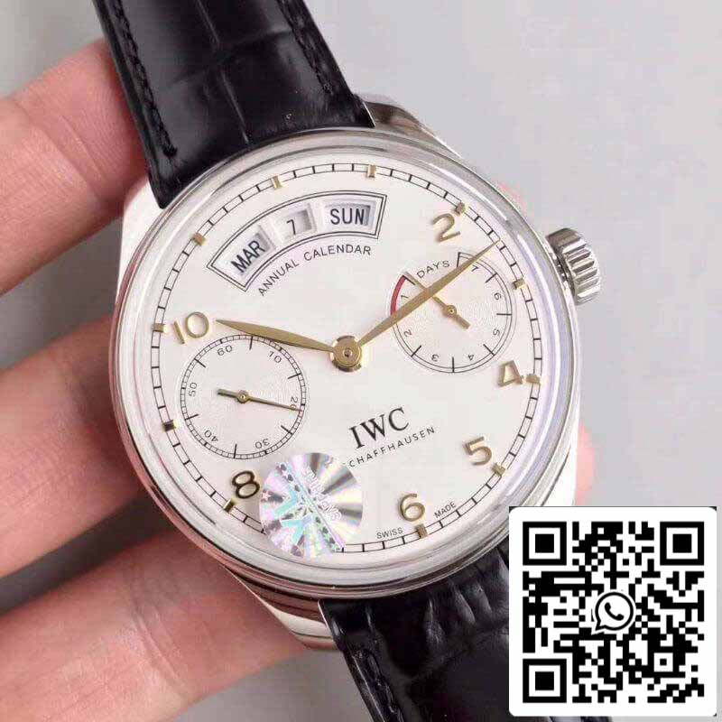 IWC Portugieser Calendario Anual IW503501 YL Factory 1:1 Mejor Edición Suizo ETA52850 Esfera Blanca