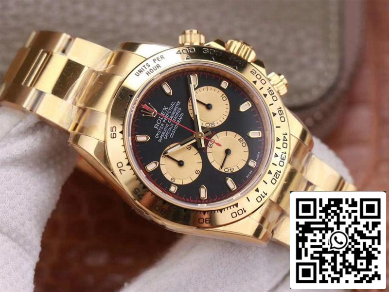 Rolex Daytona M116508-0009 1:1 Meilleure édition Noob Factory Cadran noir Suisse ETA4130