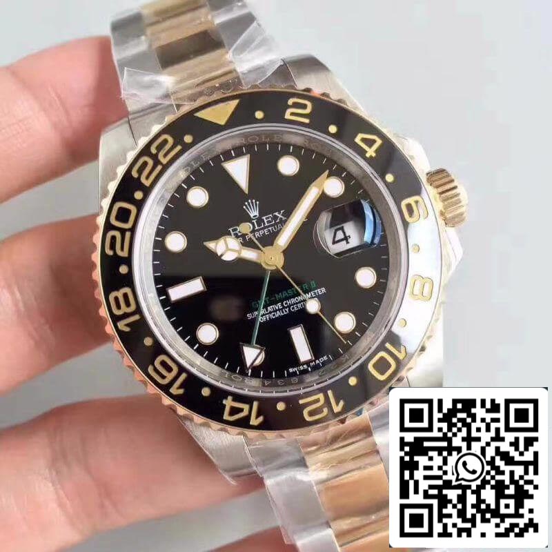 Rolex GMT-Master II 116713LN Noob Factory Men Watches 1:1 Best Edition Swiss ETA3186 Gold Wrapped