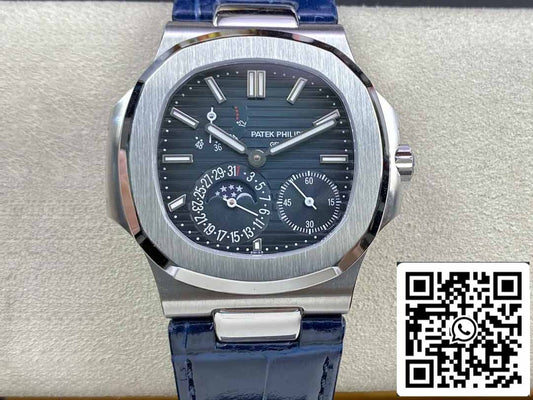 Patek Philippe Nautilus 5712 1:1 Meilleure édition GR Factory Bracelet en cuir bleu