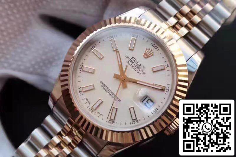 Rolex Datejust 41 126333-006 Weißes Zifferblatt 1:1 Best Edition Swiss ETA2836-2 Goldummantelt