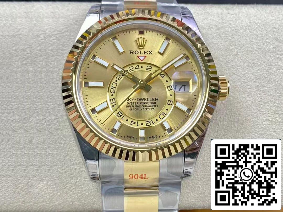 Rolex Sky Dweller M326933-0001 V2 Meilleure édition 1:1 Noob Factory Cadran Champagne