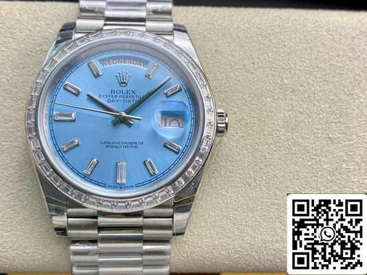 Rolex Day Date 228396TBR 1:1 Meilleure édition EW Factory Cadran bleu clair