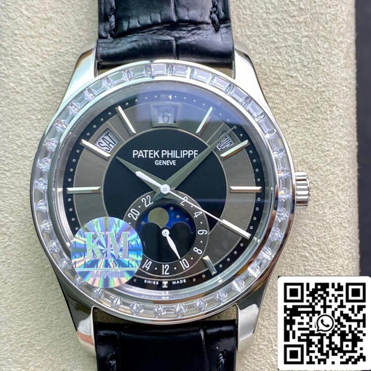 Patek Philippe Complicações 5205G 1:1 Melhor Edição KM Factory Diamond Bezel