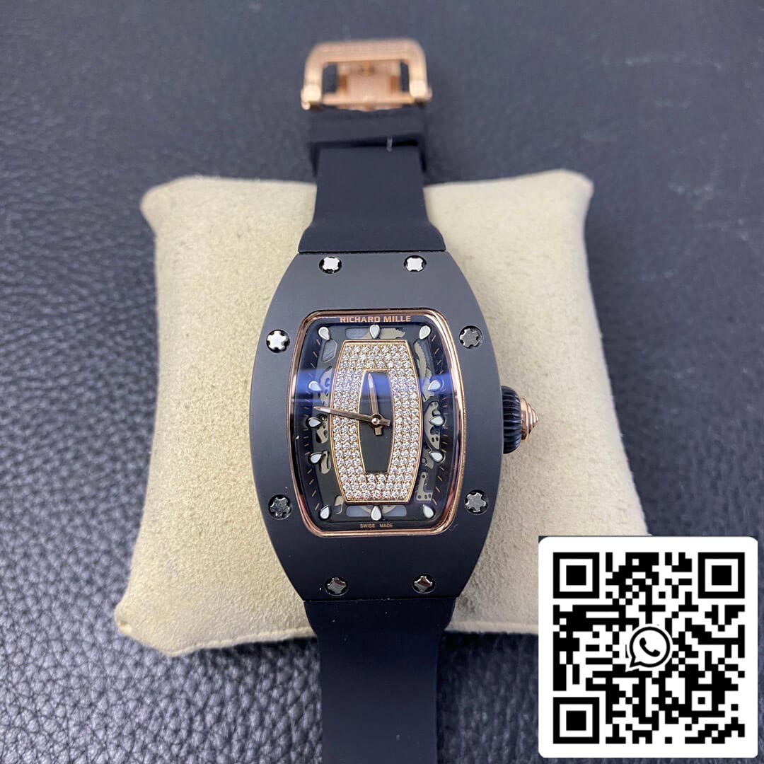 Richard Mille RM 07-01 1: 1 Best Edition RM Factory cinturino in caucciù nero