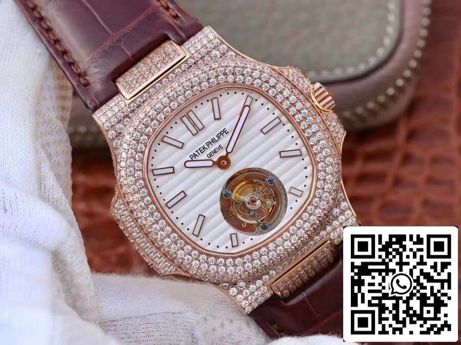 Patek Philippe Nautilus Jumbo 5711 R8 Factory 1:1 Best Edition Swiss Tourbillon Rose Gold